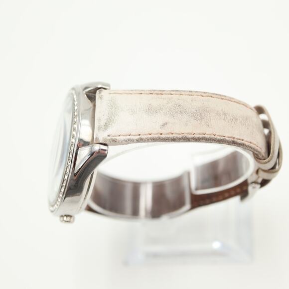 Guess Clear Dial Multicolor Numbers 45mm Watch White Leather with New Battery - Picture 11 of 16